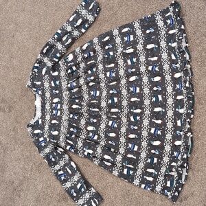 Hanna Andersson Gray and White Patterned Dress